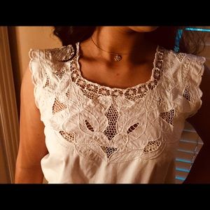 Mexican floral white top,